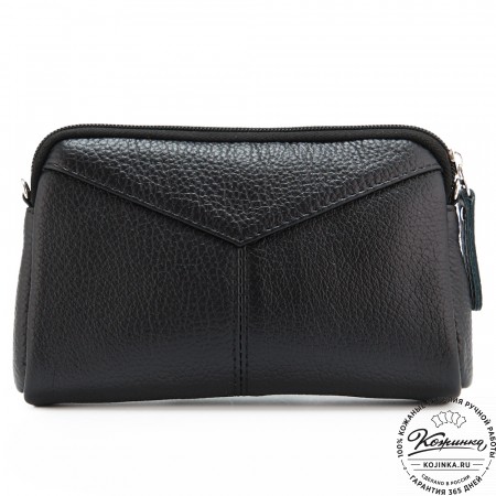 Кожаный клатч "Марта" (чёрный)